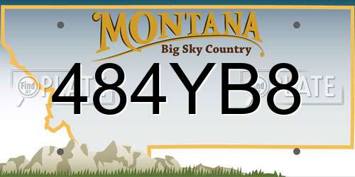484YB8 Montana License Plate