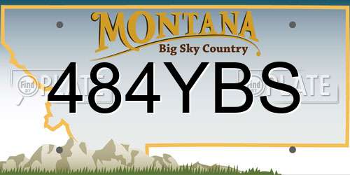 484YBS Montana License Plate