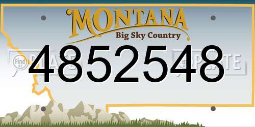 4852548 Montana License Plate