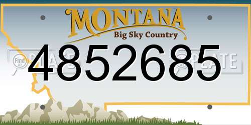 4852685 Montana License Plate