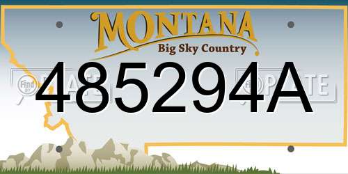 485294A Montana License Plate