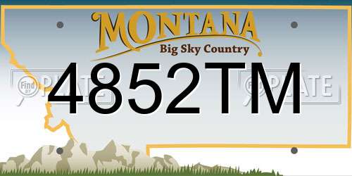 4852TM Montana License Plate