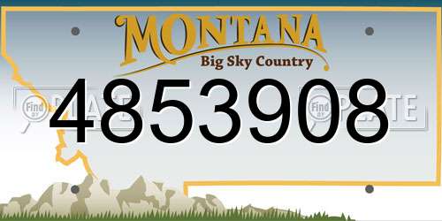 4853908 Montana License Plate