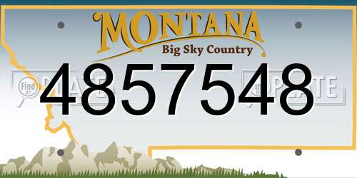 4857548 Montana License Plate