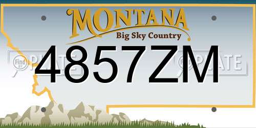 4857ZM Montana License Plate