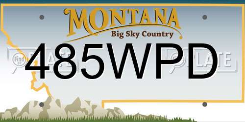 485WPD Montana License Plate