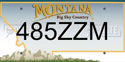 485ZZM Montana License Plate