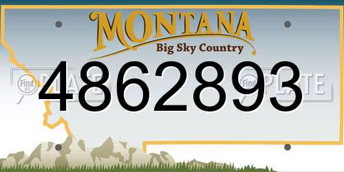 4862893 Montana License Plate