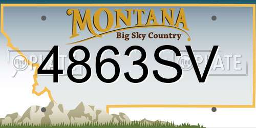4863SV Montana License Plate