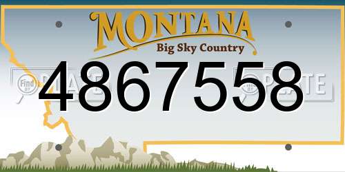 4867558 Montana License Plate