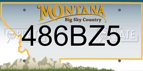 486BZ5 Montana License Plate