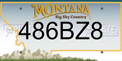 486BZ8 Montana License Plate
