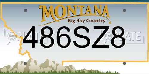 486SZ8 Montana License Plate