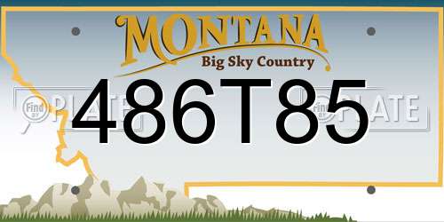 486T85 Montana License Plate