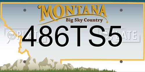 486TS5 Montana License Plate