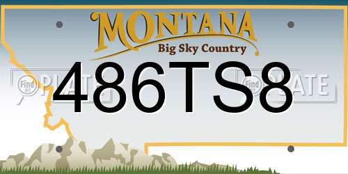 486TS8 Montana License Plate