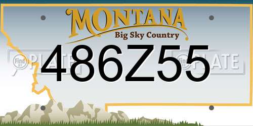 486Z55 Montana License Plate