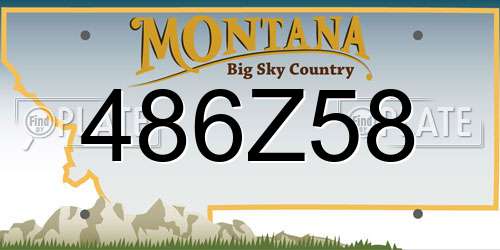 486Z58 Montana License Plate