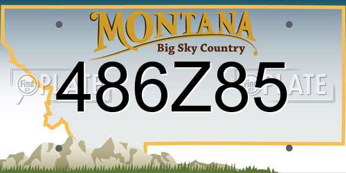 486Z85 Montana License Plate