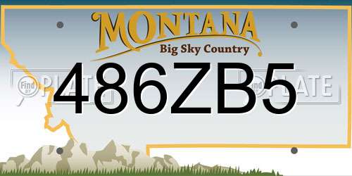 486ZB5 Montana License Plate