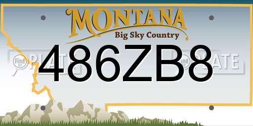486ZB8 Montana License Plate