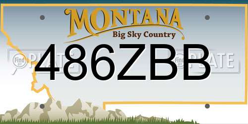 486ZBB Montana License Plate