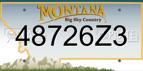 48726Z3 Montana License Plate