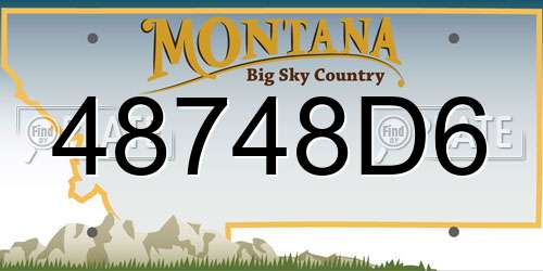 48748D6 Montana License Plate