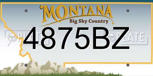 4875BZ Montana License Plate