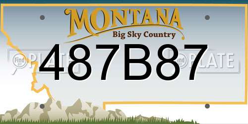 487B87 Montana License Plate