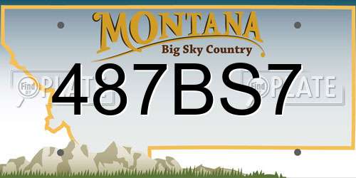 487BS7 Montana License Plate