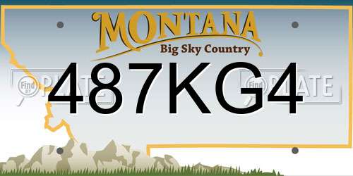 487KG4 Montana License Plate