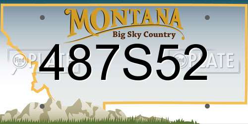 487S52 Montana License Plate