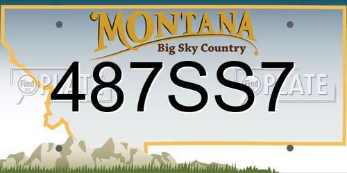487SS7 Montana License Plate