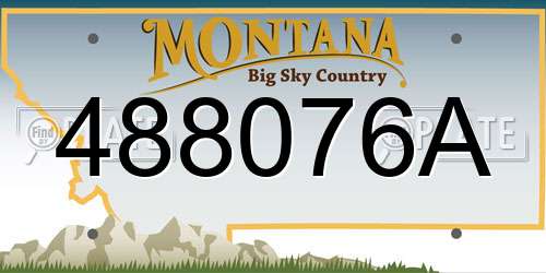 488076A Montana License Plate