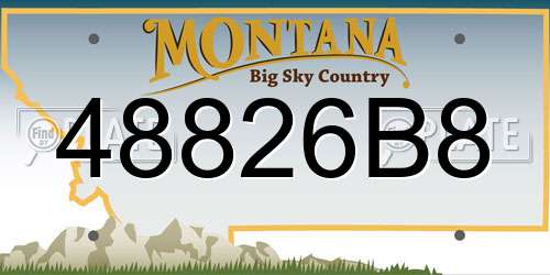 48826B8 Montana License Plate