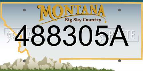 488305A Montana License Plate
