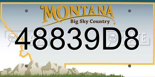 48839D8 Montana License Plate