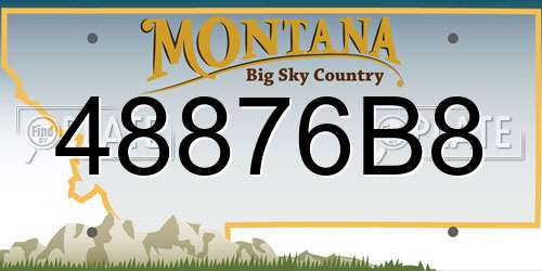 48876B8 Montana License Plate