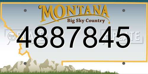4887845 Montana License Plate