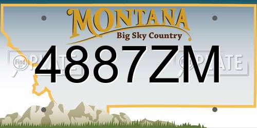 4887ZM Montana License Plate