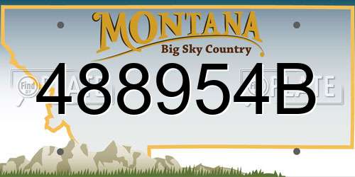 488954B Montana License Plate