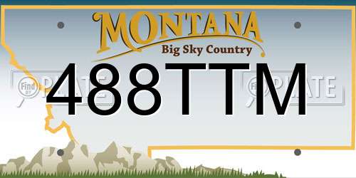 488TTM Montana License Plate