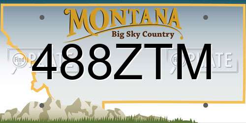 488ZTM Montana License Plate