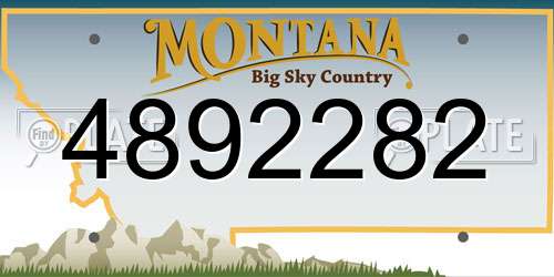 4892282 Montana License Plate