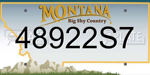 48922S7 Montana License Plate