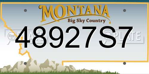 48927S7 Montana License Plate