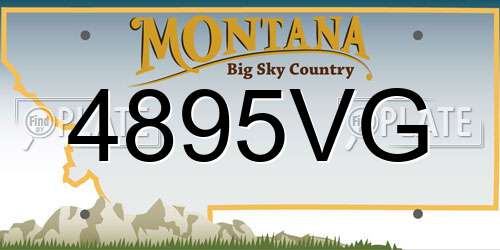 4895VG Montana License Plate