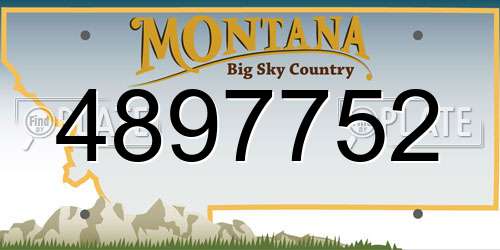 4897752 Montana License Plate