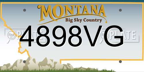 4898VG Montana License Plate